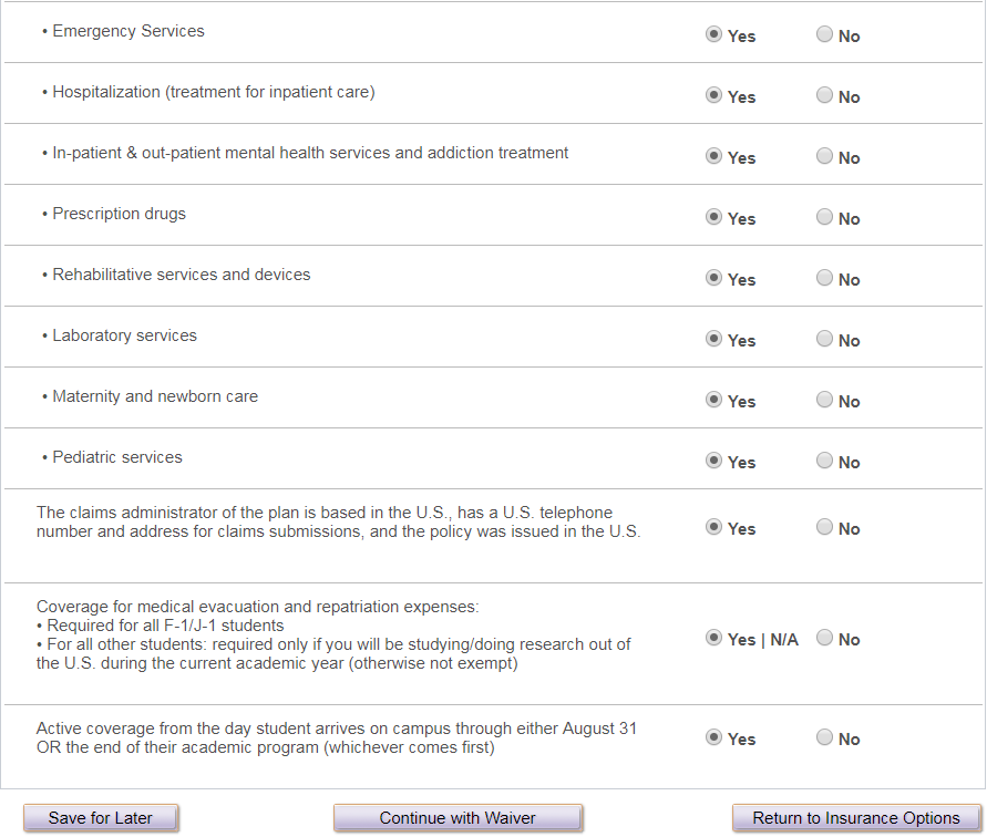 Waiver Application Continued